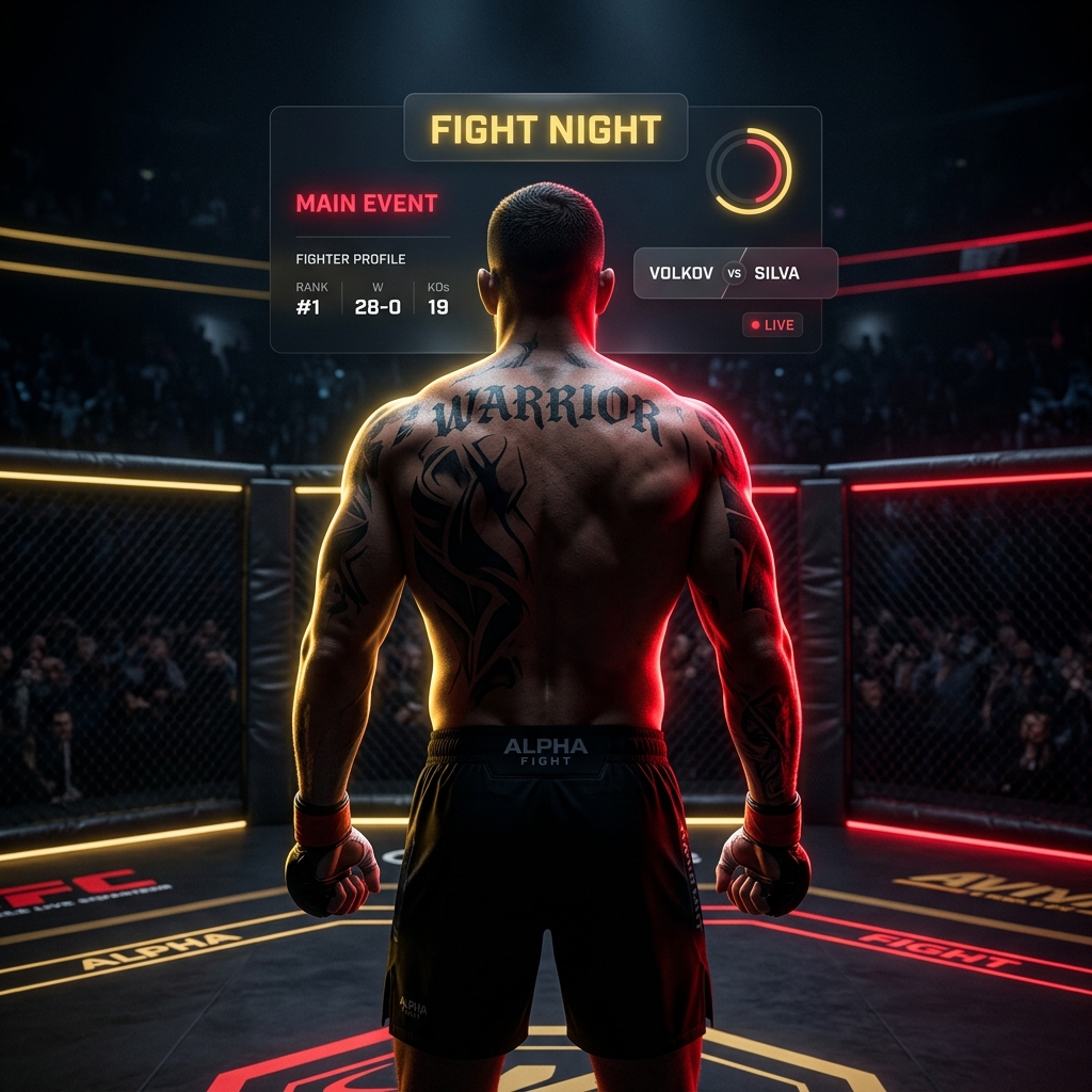 MMA Fighter in the Octagon